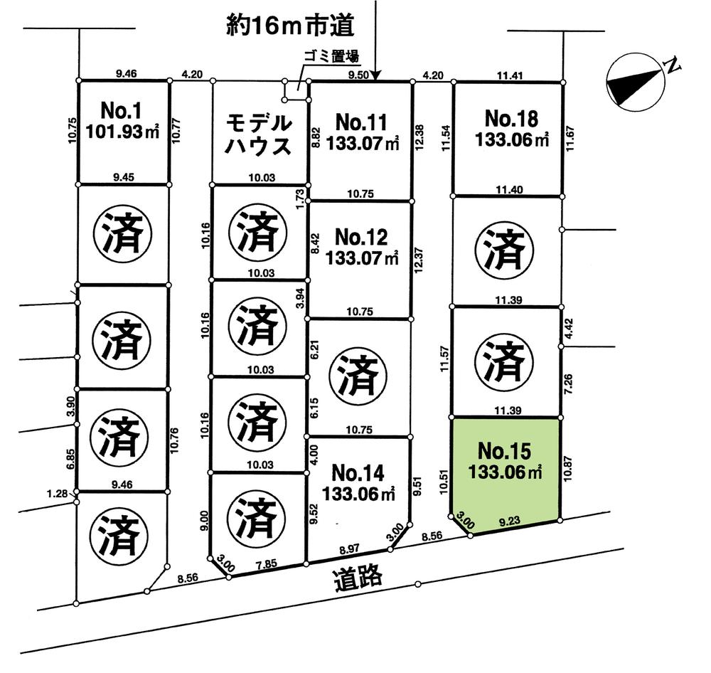 Compartment figure. Land price 36,800,000 yen, Land area 133.06 sq m