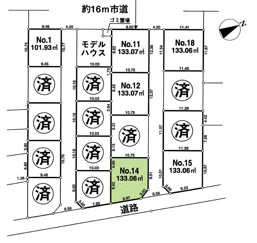 Compartment figure. Land price 34,800,000 yen, Land area 133.06 sq m