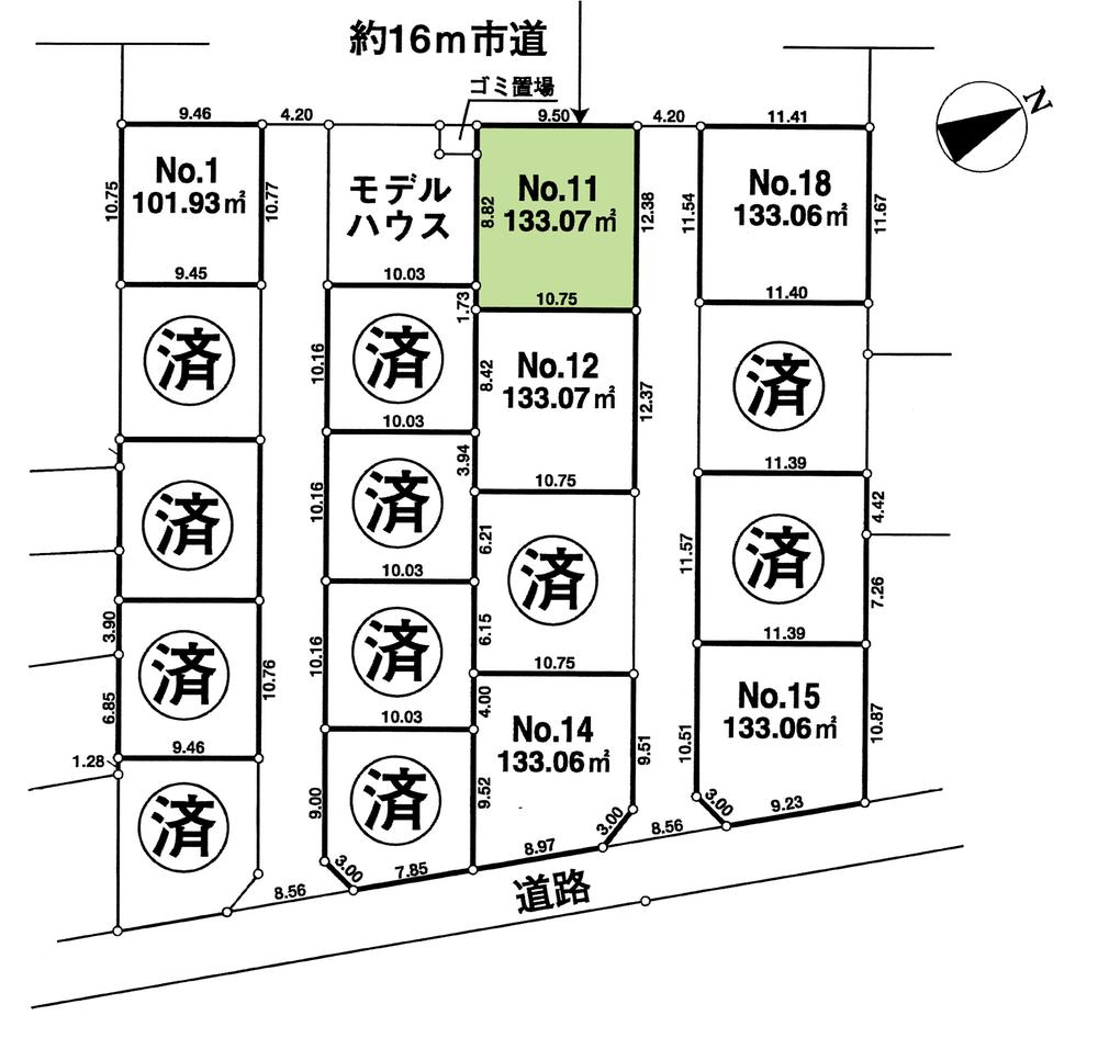 Compartment figure. Land price 34,800,000 yen, Land area 133.07 sq m