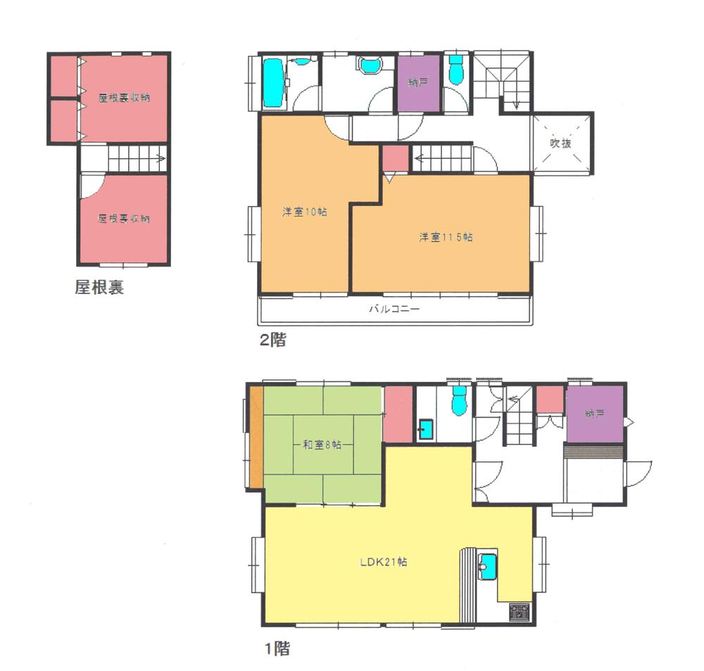 Floor plan. 35 million yen, 3LDK, Land area 266.66 sq m , Building area 129.72 sq m floor plan