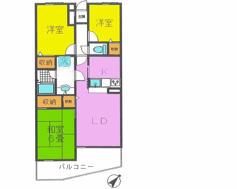 Floor plan. 3LDK, Price 8.2 million yen, Occupied area 61.51 sq m , Balcony area 7.22 sq m