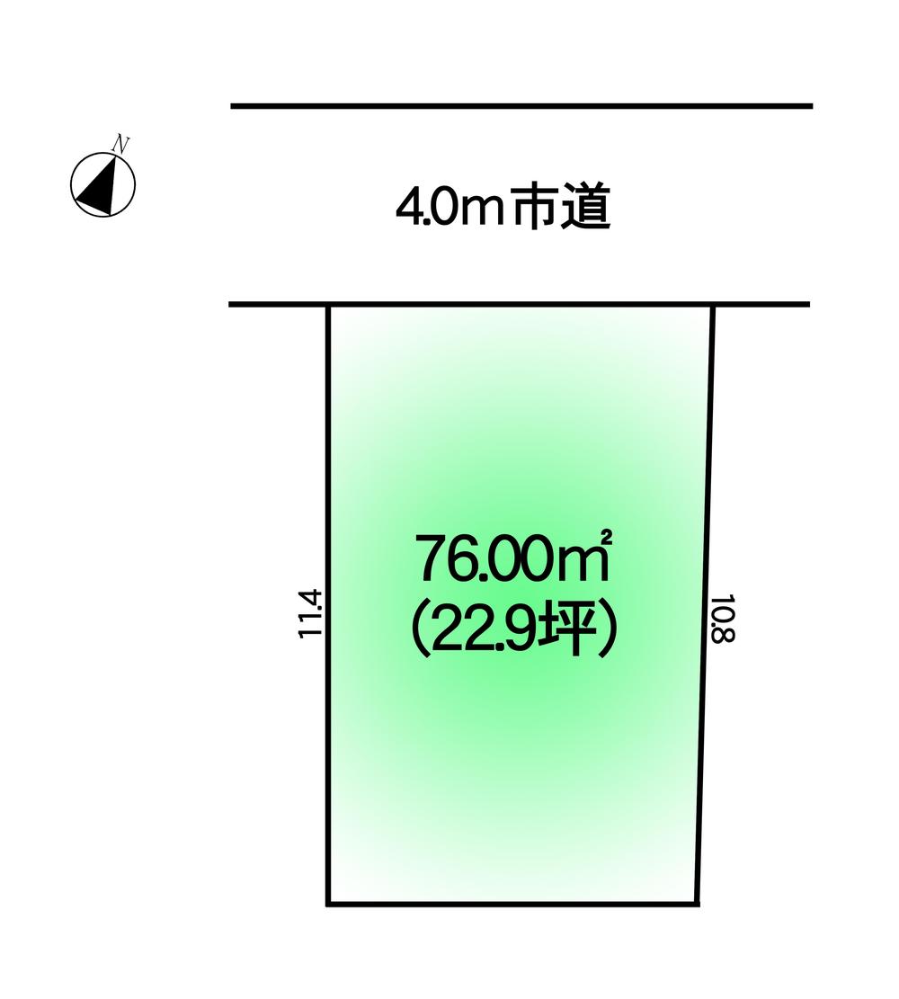 Compartment figure. Land price 8.8 million yen, Land area 76 sq m