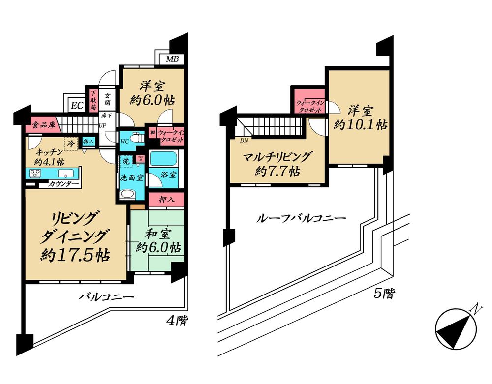 Floor plan. 3LDK, Price 33,400,000 yen, Footprint 106.34 sq m , Balcony area 16.8 sq m