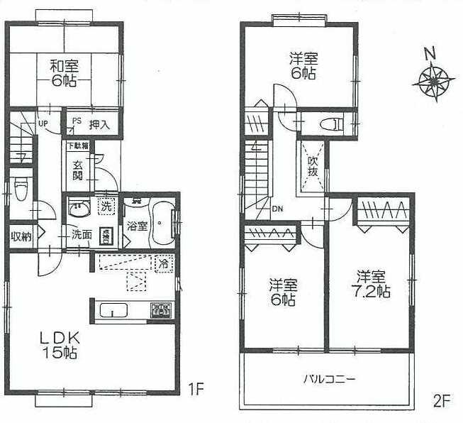Floor plan. 33,800,000 yen, 4LDK, Land area 115.42 sq m , Taken between the building area 96.87 sq m 4 Building