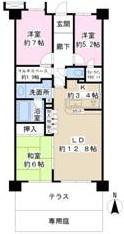 Floor plan. 3LDK, Price 26,900,000 yen, Occupied area 80.03 sq m