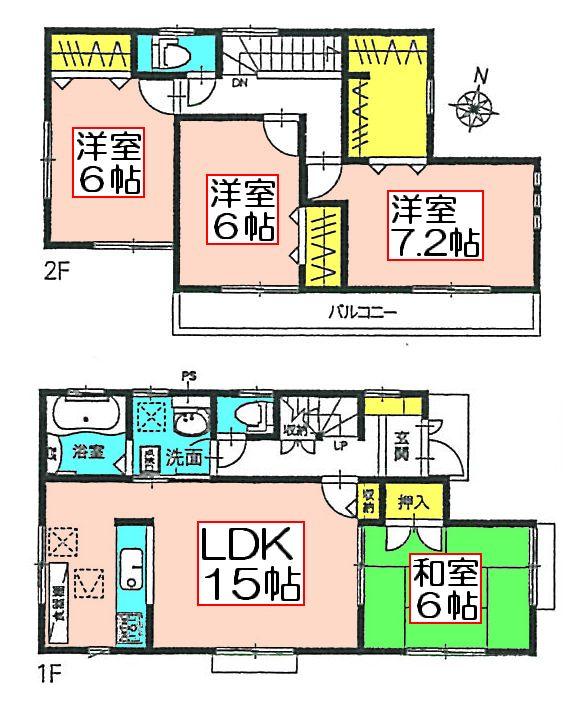 Floor plan. (4 Building), Price 25,800,000 yen, 4LDK+S, Land area 109.82 sq m , Building area 99.78 sq m