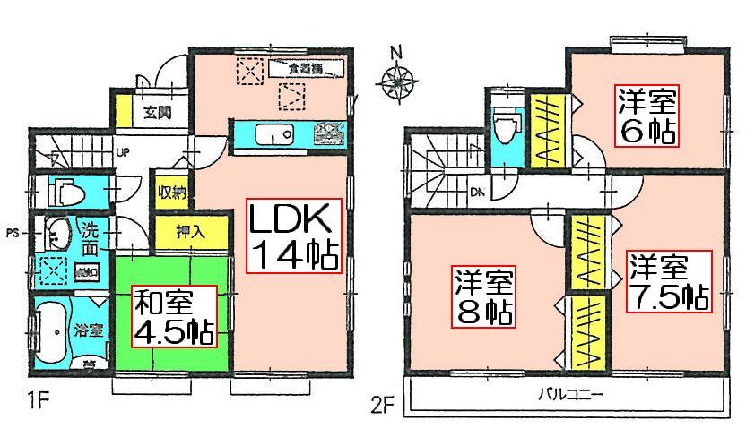 Floor plan. (9 Building), Price 24,800,000 yen, 4LDK, Land area 109.25 sq m , Building area 96.04 sq m