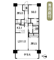 Floor: 2LDK + S, the occupied area: 70.76 sq m, price: 22 million yen (tentative)