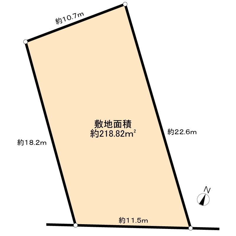 Compartment figure. Land price 21,800,000 yen, Land area 218.82 sq m
