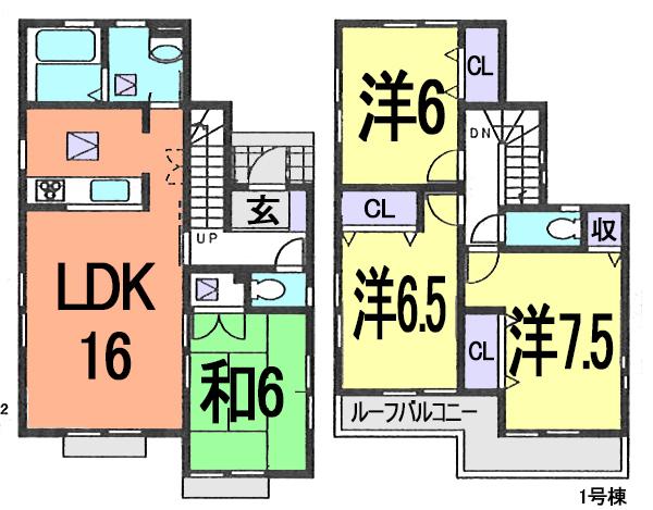 Floor plan. Floor plan that family room is be popular! ! Women worry, It is a comfortable front 6.00m road of garage. LDK !! of the day visit that was longing is also possible. Contact us, please call toll-free "0800-603-3267".