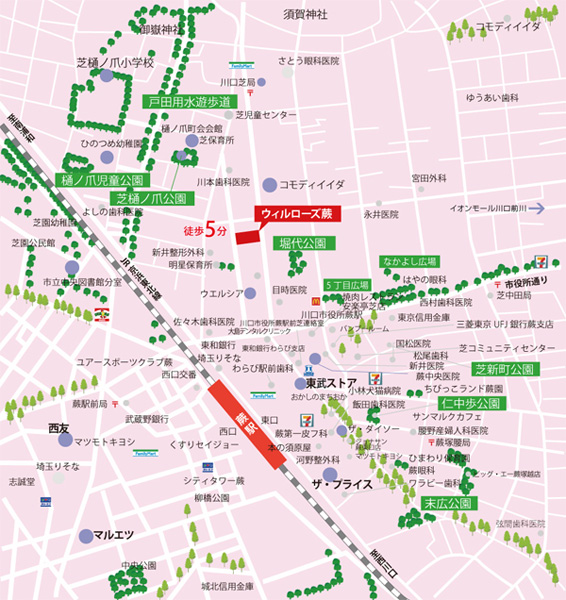 Surrounding environment. Local peripheral spread is a quiet residential area, 3-minute walk "Horidai park" (about 190m), including the, Lush favorable environment is within a 10-minute walk to parks and open space is dotted with a large number. Also large supermarkets and banks of the 24-hour to 10-minute walk zone ・ Fulfilling life convenience facilities such as hospitals. Also equipped facilities necessary to further child-rearing.