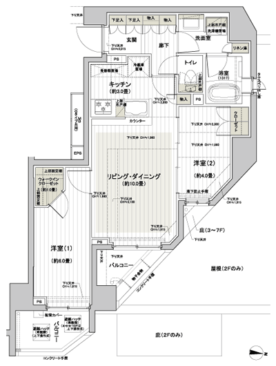 Floor: 2LDK + WIC, the occupied area: 55.42 sq m, Price: TBD