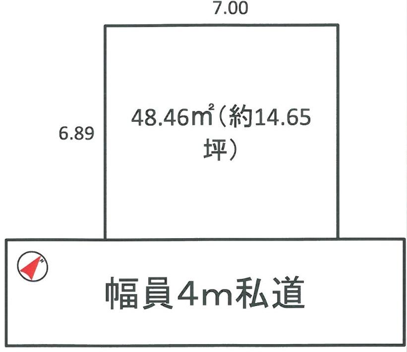 Compartment figure. Land price 4.3 million yen, Land area 48.46 sq m