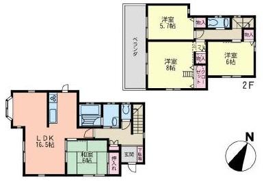 Floor plan. 27,800,000 yen, 4LDK, Land area 122.06 sq m , Building area 98.54 sq m