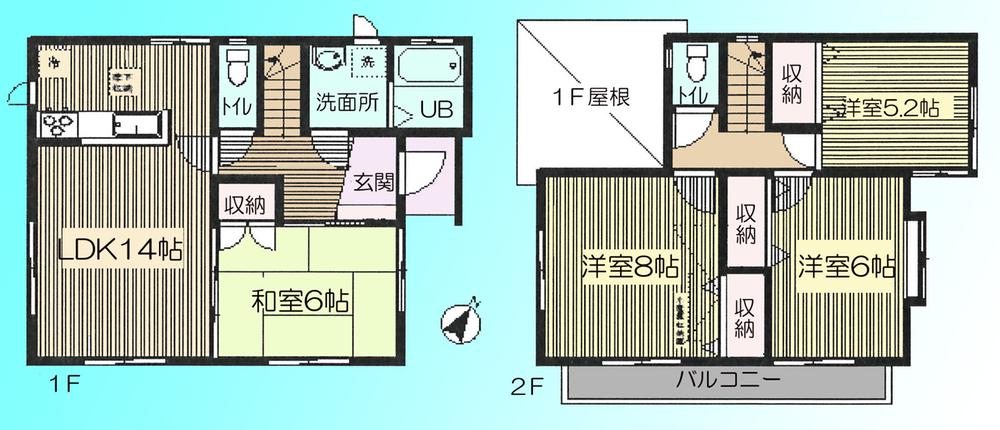 Floor plan. 20.8 million yen, 4LDK, Land area 105.73 sq m , Building area 91.91 sq m