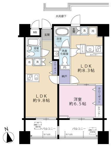 Floor plan. 1LLDDKK, Price 25,800,000 yen, Occupied area 54.31 sq m , Balcony area 14 sq m