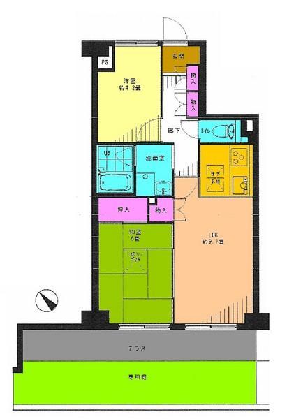 Floor plan. 2LDK, Price 10.8 million yen, Occupied area 50.38 sq m , Balcony area 6.16 sq m