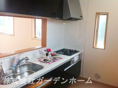 Model house photo. Popular face-to-face kitchen