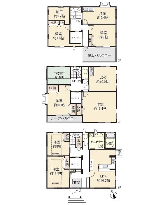 Floor plan. 59,800,000 yen, 8LLDDKK + S (storeroom), Land area 317.88 sq m , Building area 257.2 sq m