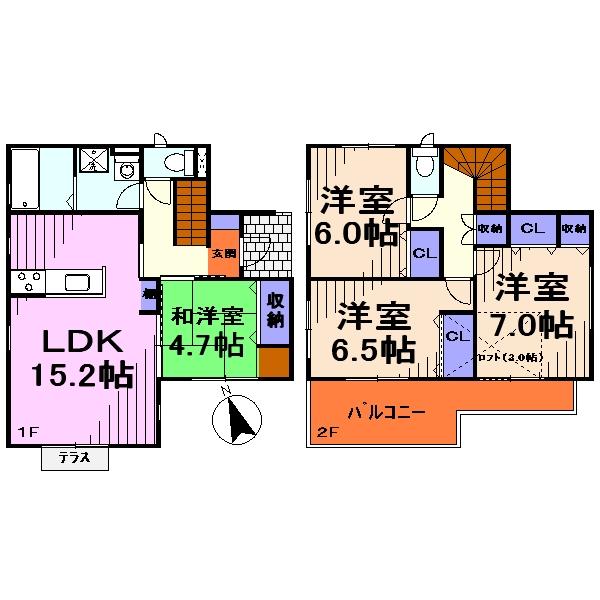 Floor plan. 27,800,000 yen, 4LDK, Land area 100.05 sq m , Building area 95.23 sq m floor plan