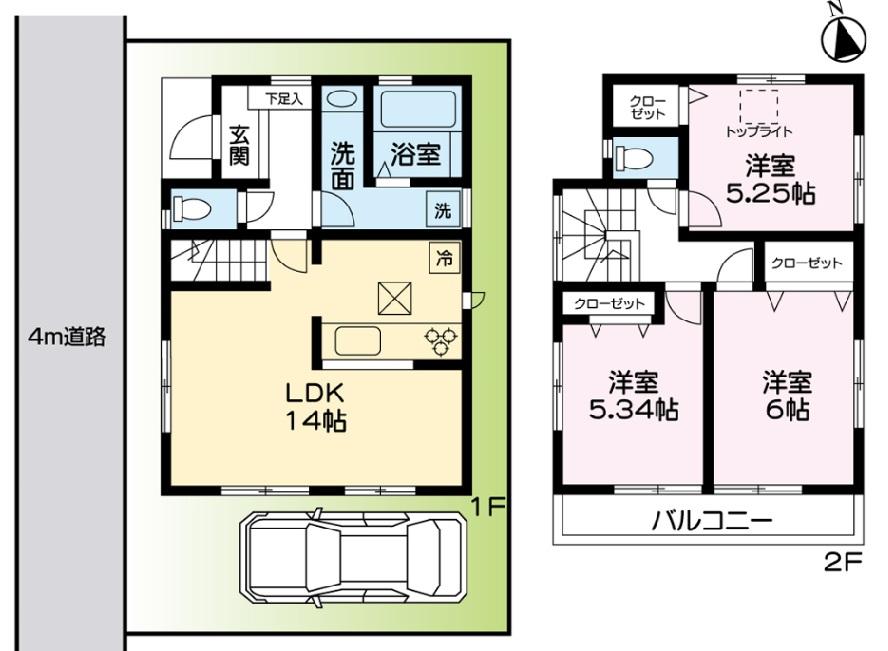 Floor plan. 26,800,000 yen, 3LDK, Land area 74.31 sq m , It is a building area of 76.18 sq m floor plan