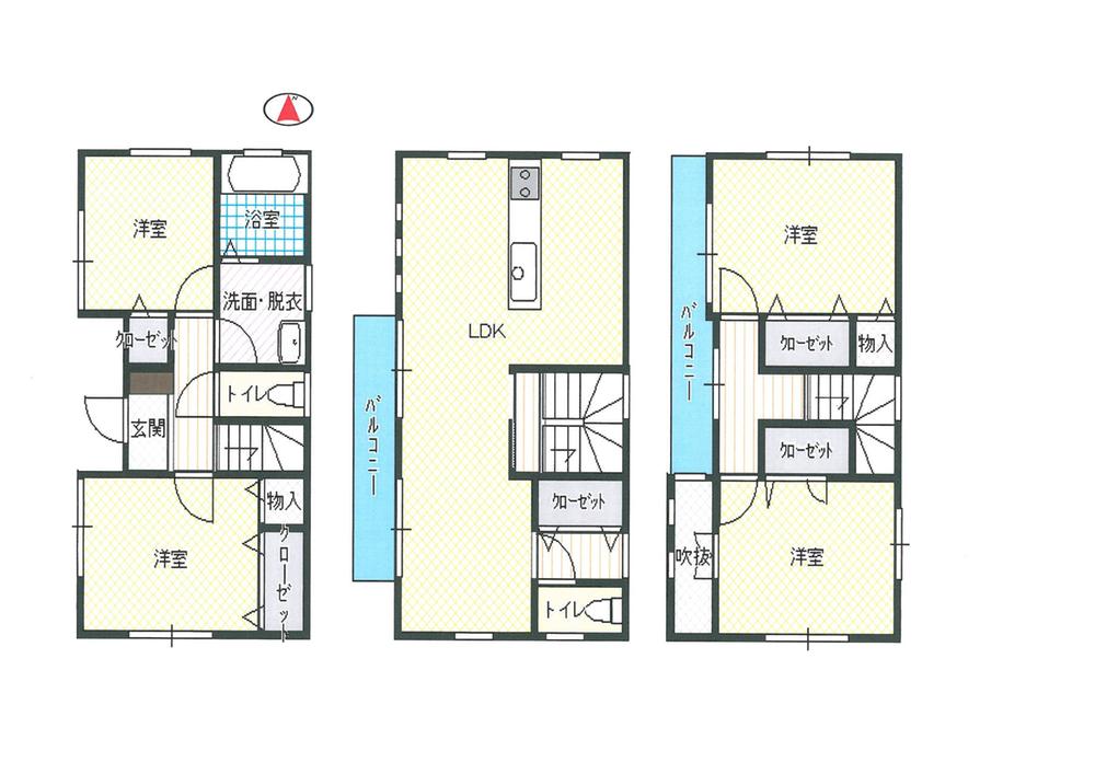 Floor plan. 24,900,000 yen, 4LDK, Land area 111.29 sq m , Building area 109.58 sq m