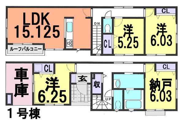 Floor plan. 31,800,000 yen, 3LDK + S (storeroom), Land area 104.48 sq m , Building area 109.3 sq m