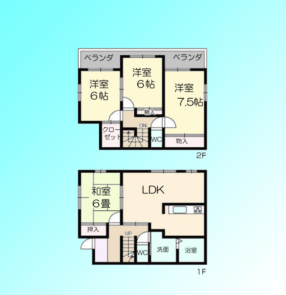 Floor plan. 19,800,000 yen, 4LDK, Land area 102.54 sq m , Building area 95.28 sq m