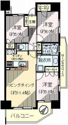 Floor plan. 3LDK, Price 23,900,000 yen, Occupied area 70.43 sq m , Balcony area 8.98 sq m