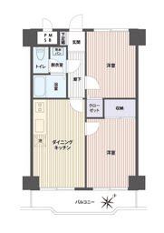 Floor plan. 2DK, Price 8.3 million yen, Footprint 43.2 sq m , Balcony area 6.21 sq m