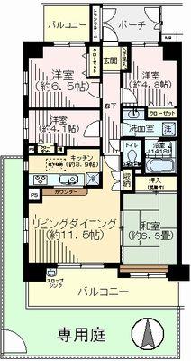 Floor plan. 4LDK, Price 34,800,000 yen, Footprint 82.5 sq m , Balcony area 17.19 sq m