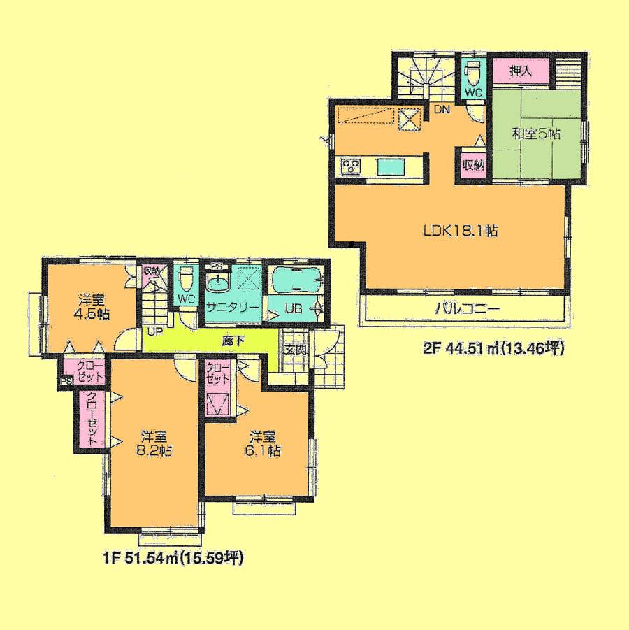 Floor plan. 27,800,000 yen, 4LDK, Land area 111.13 sq m , Building area 96.05 sq m located view in addition to this, It will be provided by the hope of design books, such as layout.