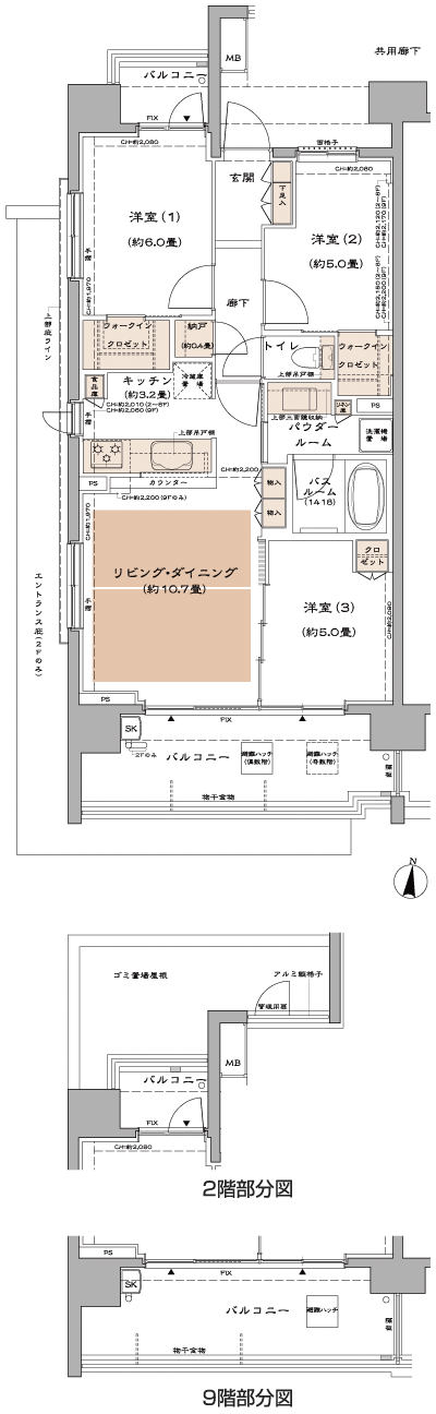 Floor: 3LD ・ K + N (storeroom) + 2WIC (walk-in closet), the occupied area: 67.17 sq m, Price: 38,800,000 yen, now on sale