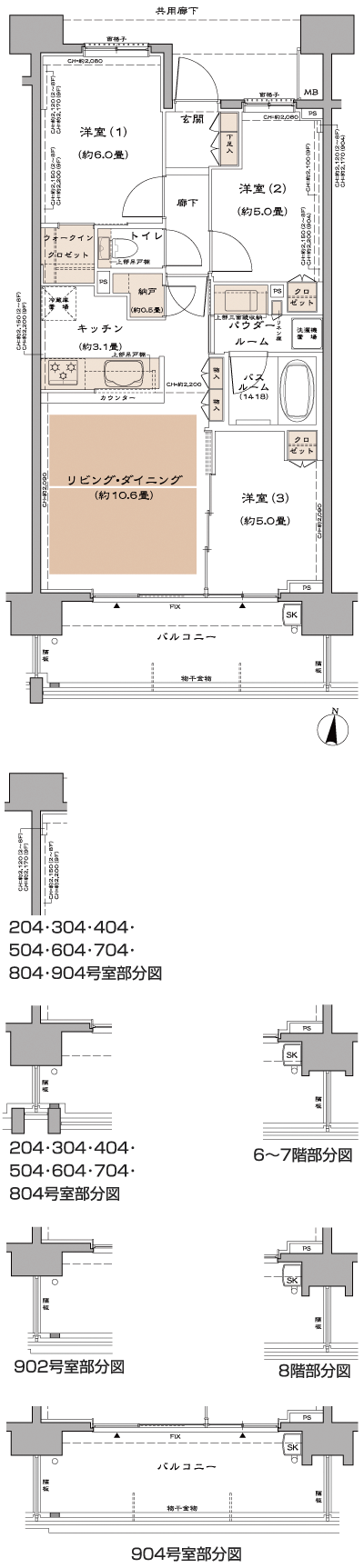 Floor: 3LD ・ K + N (storeroom) + WIC (walk-in closet), the occupied area: 64 sq m, Price: TBD