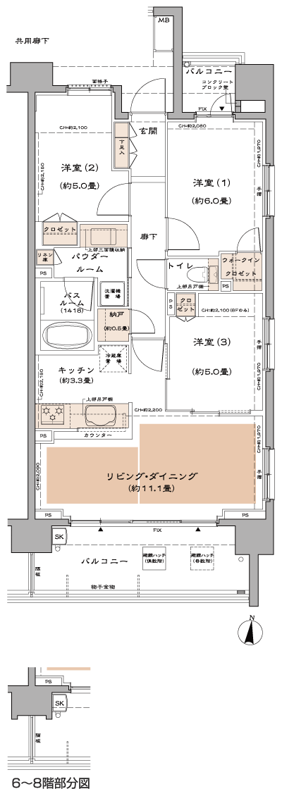 Floor: 3LD ・ K + N (storeroom) + WIC (walk-in closet), the occupied area: 67.29 sq m, price: 39 million yen, currently on sale