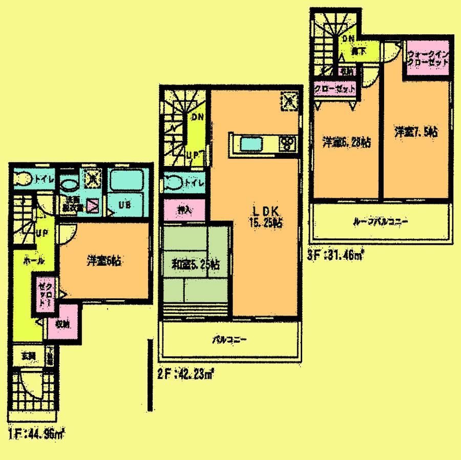 Floor plan. 32,800,000 yen, 3LDK, Land area 76.67 sq m , Building area 118.65 sq m located view in addition to this, It will be provided by the hope of design books, such as layout.