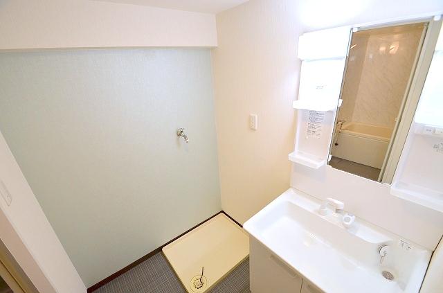 Wash basin, toilet. ~ Washroom ~