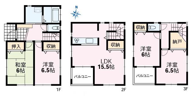 Floor plan. (A Building), Price 39,800,000 yen, 4LDK, Land area 82.86 sq m , Building area 101 sq m