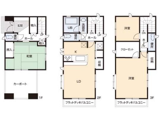 Floor plan. 26,800,000 yen, 3LDK, Land area 66.1 sq m , Building area 113.43 sq m floor plan