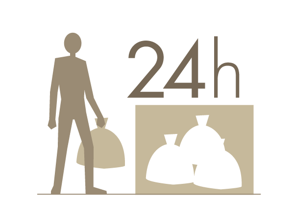 Common utility.  [24-hour garbage can out] Garbage yard put out garbage at any time 24 hours we have established on the first floor common area. (Conceptual diagram)