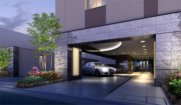 Shared facilities.  [Entrance Rendering] Set up a driveway to support a comfortable car life. Of course, the ease of approach, Also the day of rain, Put you in the building without getting wet without an umbrella.