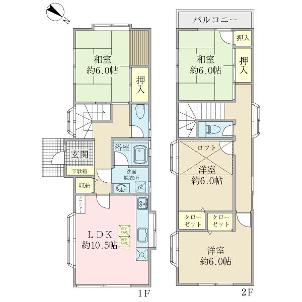 Floor plan. 19.9 million yen, 4LDK, Land area 114.62 sq m , Building area 93.57 sq m