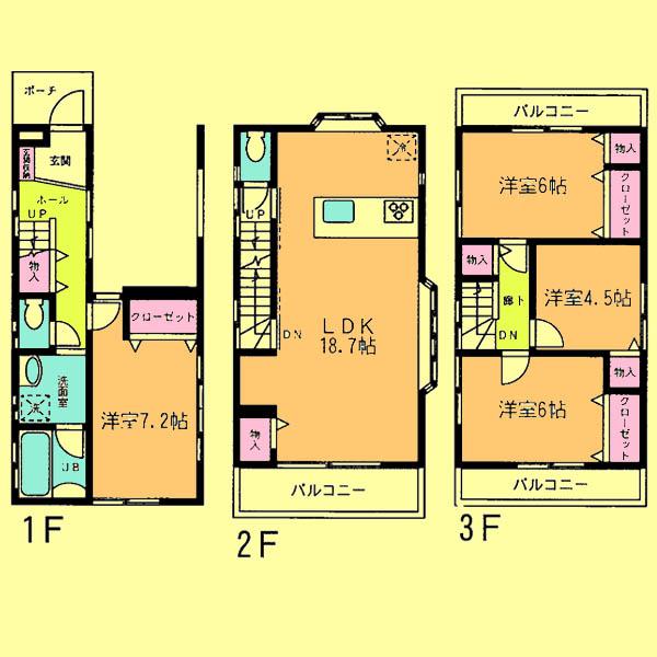 Floor plan. 32,800,000 yen, 4LDK, Land area 69.27 sq m , Building area 115.92 sq m located view in addition to this, It will be provided by the hope of design books, such as layout. 