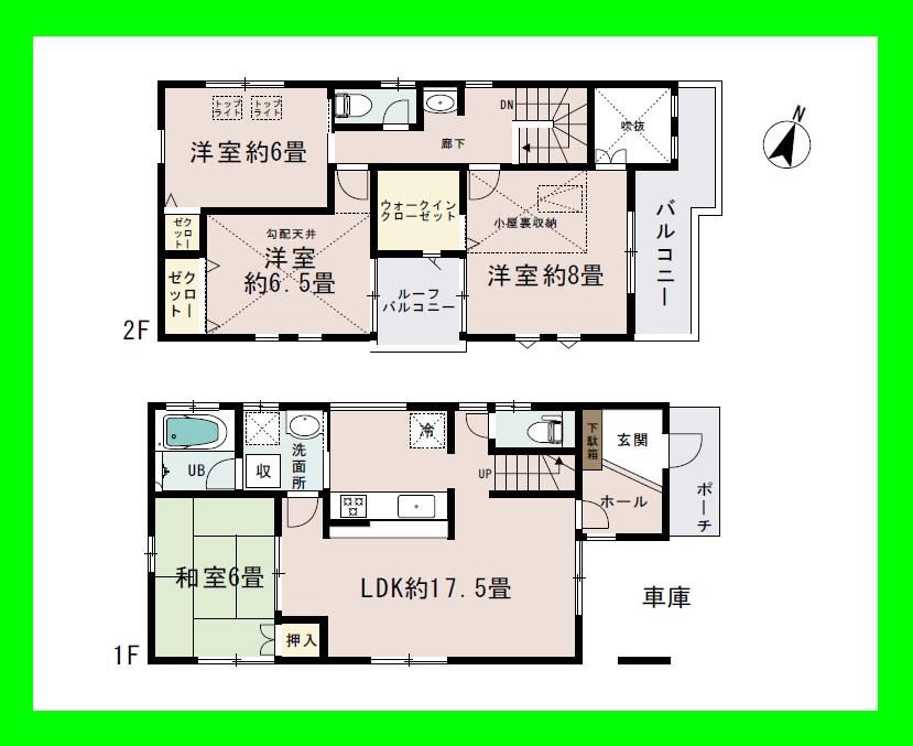 Floor plan. 38,800,000 yen, 4LDK, Land area 110.27 sq m , Building area 110.54 sq m