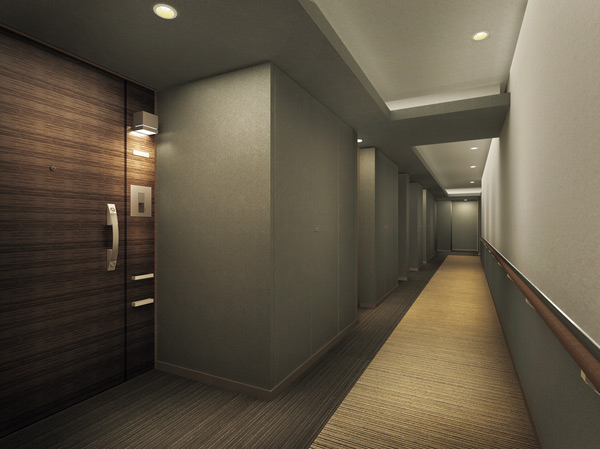 Shared facilities.  [Inner hallway] Shared corridor is highly private property inside the corridor specification. Sticking to the comfort to detail, Was made to finish, such as the hotel paved the carpet. (Inner corridor Rendering)