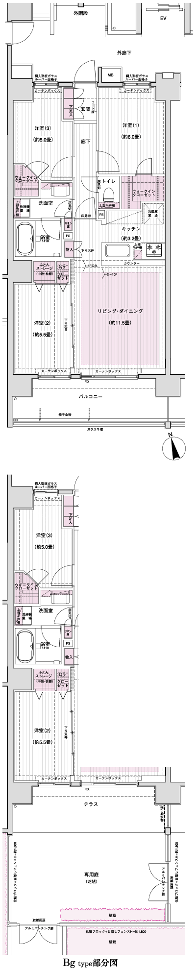 Floor: 3LDK + 2WIC, occupied area: 70.11 sq m