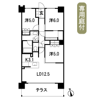 Floor: 3LDK + FC, the occupied area: 72.39 sq m