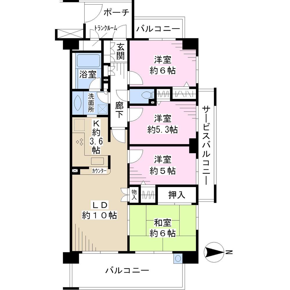 Floor plan. 4LDK, Price 26,800,000 yen, Occupied area 78.19 sq m , Balcony area 15.03 sq m