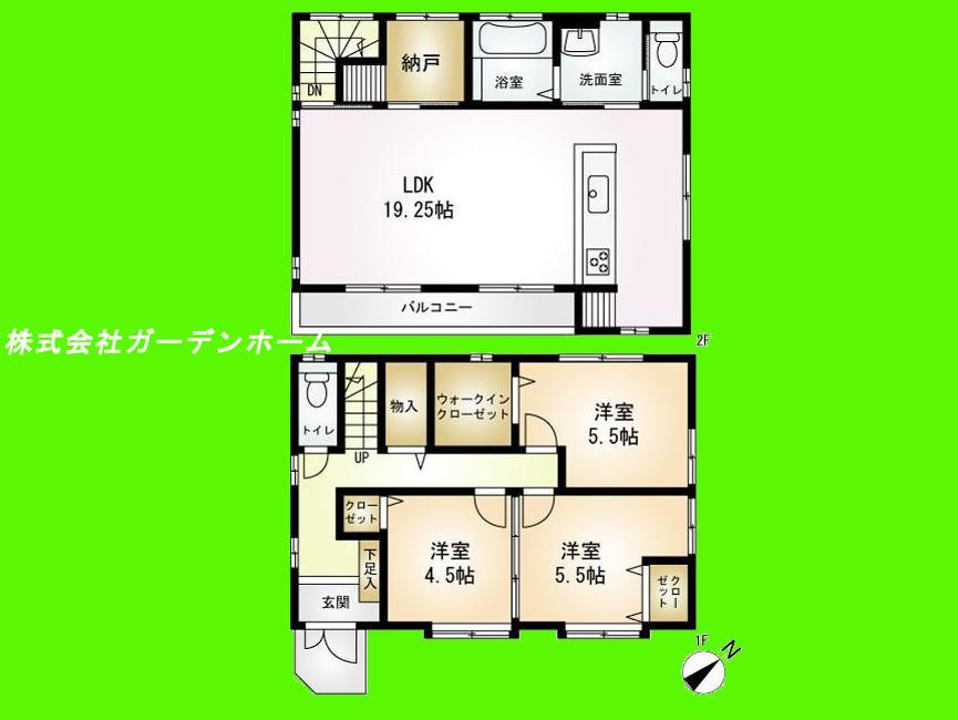 Floor plan. 24,800,000 yen, 3LDK, Land area 100.08 sq m , Building area 91.49 sq m