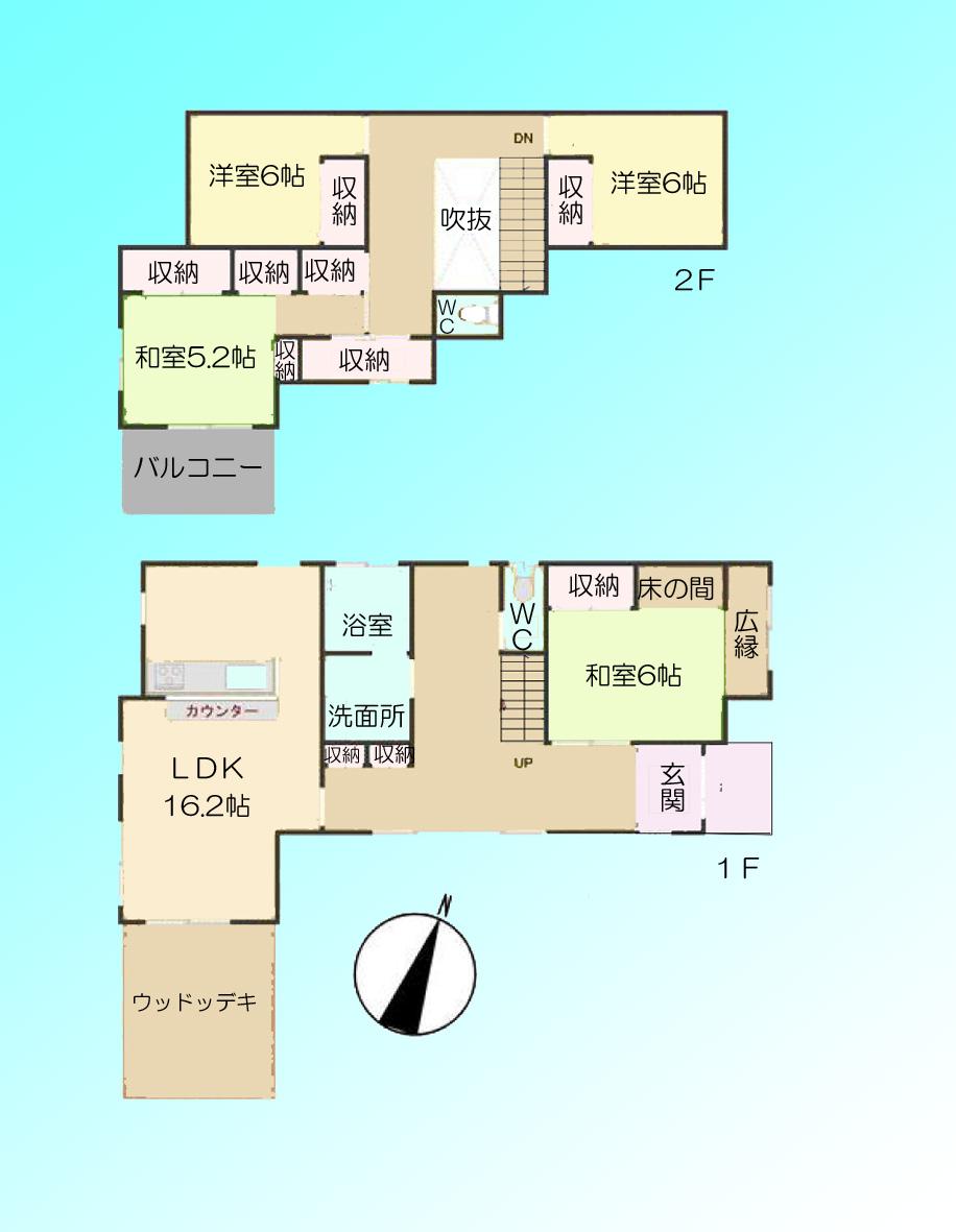 Floor plan. 27,800,000 yen, 4LDK + S (storeroom), Land area 228.85 sq m , Building area 120.75 sq m